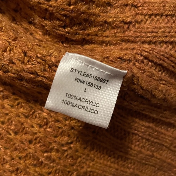 LAST CHANCE! Open Front Rust Colored Cardigan - Picture 5 of 5
